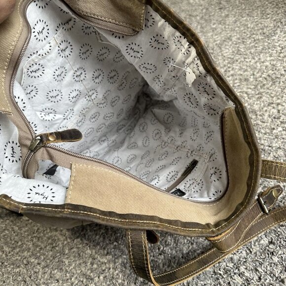Myra Bag Weekender Travel Bag Western Leather Aztec Tote Shoulder Bag Large New - Picture 8 of 10